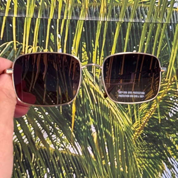 aerie Gold Frame Sunglasses with Brown Lenses - Picture 6 of 13